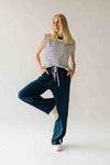 The Karber Striped Tank in Navy + Ivory