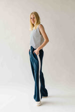 The Karber Striped Tank in Navy + Ivory