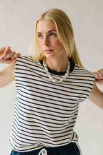 The Karber Striped Tank in Navy + Ivory