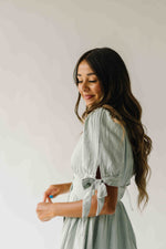 The Larkins Button-Up Gauze Midi Dress in Dusty Sage