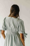 The Larkins Button-Up Gauze Midi Dress in Dusty Sage