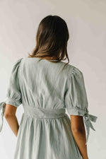 The Larkins Button-Up Gauze Midi Dress in Dusty Sage