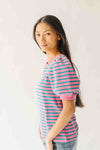 The Kinnisten Stripe French Terry Top in Pink + Green