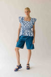 The Franklin Polka Dot Blouse in Blue Combo