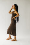 The Bobbie Textured Tank Midi Dress in Brown