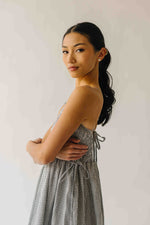 The Townes Gingham Tank Dress in White + Black