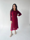 The Kamina Knit Midi Dress in Burgundy
