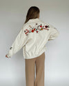 The Skilton Embroidered Denim Jacket in Cream