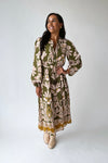 The Lia Floral Midi Dress in Olive