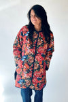 The Janice Quilted Jacket in Navy Floral