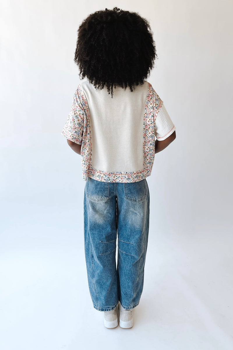 The Franta Gauze Textured Blouse in Ivory + Floral