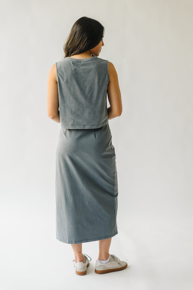 The Parry Knit Tank + Skirt Set in Charcoal