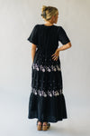 The Vonnie Embroidered Detail Maxi Dress in Black