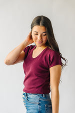 The Kesten Cap Sleeve Sweater in Plum