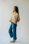 The Treadwell Waffle Knit Blouse in Oatmeal