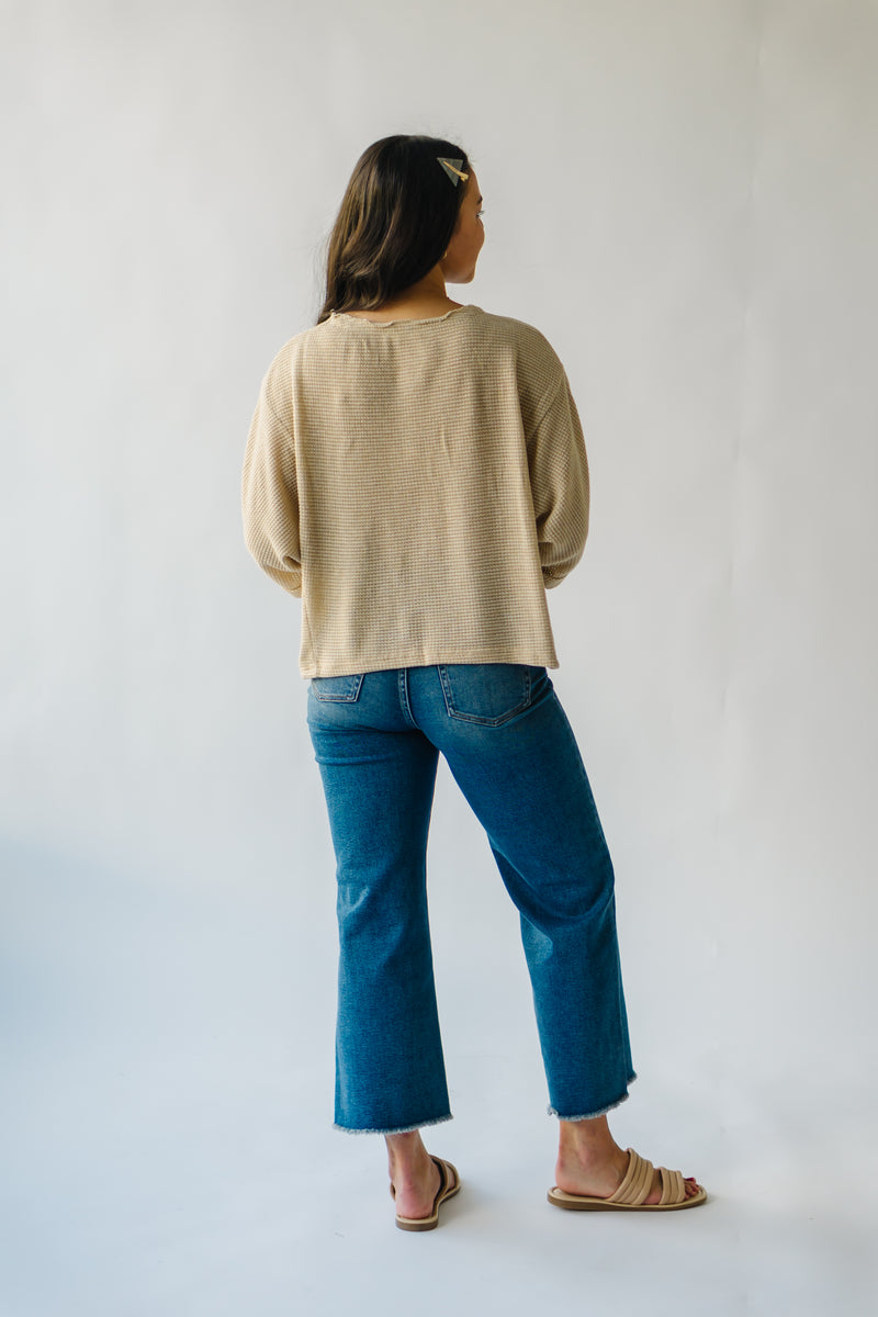 The Treadwell Waffle Knit Blouse in Oatmeal