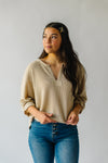 The Treadwell Waffle Knit Blouse in Oatmeal