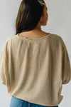 The Treadwell Waffle Knit Blouse in Oatmeal