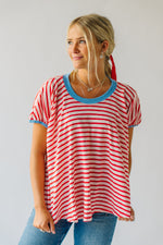 The Gaskins Striped Tee in Red