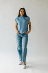 The Montoya Scalloped Edge Sweater in Blue