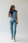 The Montoya Scalloped Edge Sweater in Blue