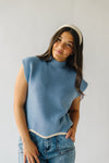 The Montoya Scalloped Edge Sweater in Blue