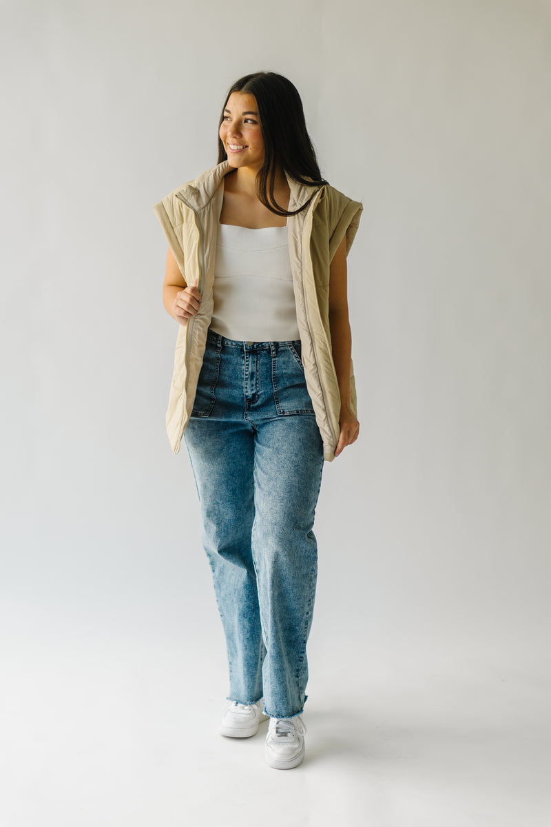 The Rinaldi Puffer Vest in Macadamia