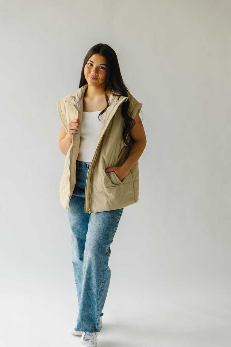 The Rinaldi Puffer Vest in Macadamia