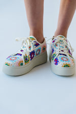 Chinese Laundry: Rambling Crochet Sneaker in Pink Multi