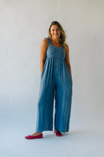 The Troyer Denim Wide Leg Overall in Blue