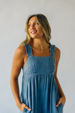 The Troyer Denim Wide Leg Overall in Blue