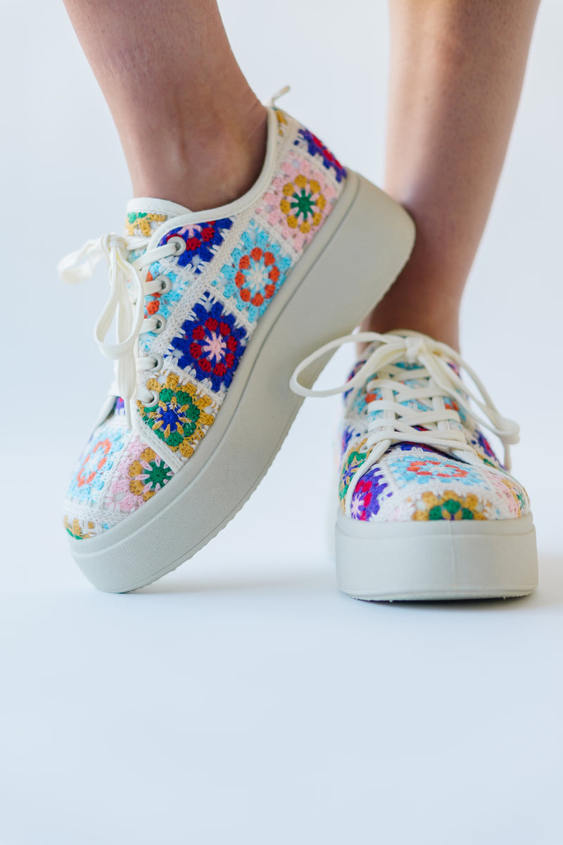 Chinese Laundry: Rambling Crochet Sneaker in Pink Multi