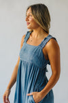 The Troyer Denim Wide Leg Overall in Blue