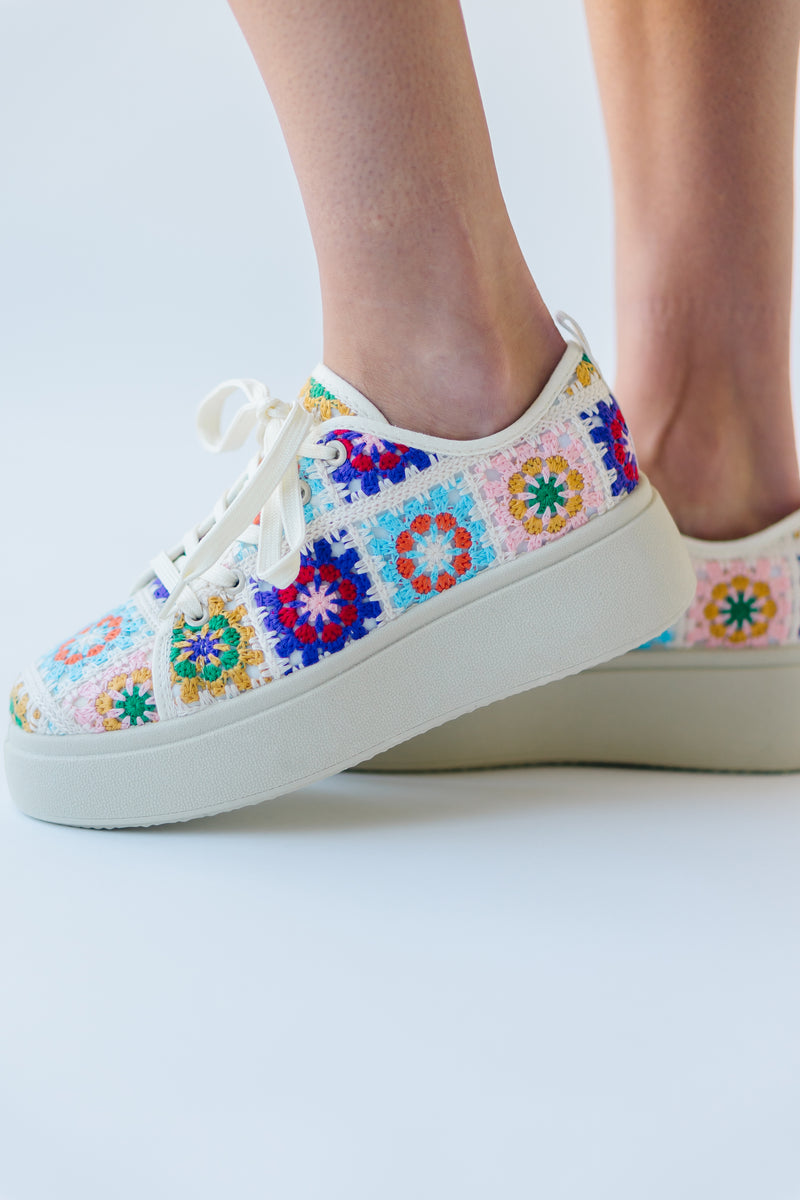 Chinese Laundry: Rambling Crochet Sneaker in Pink Multi