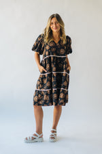 The Hermen Floral V-Neck Dress in Black Multi