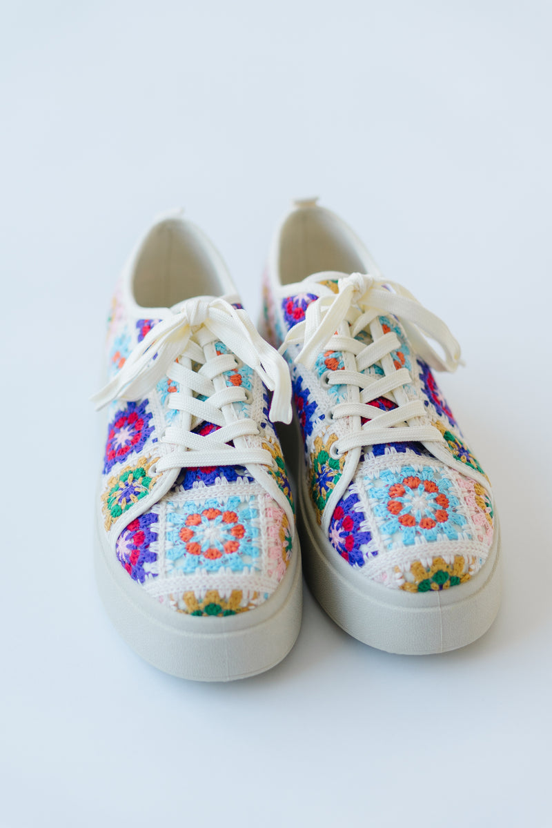 Chinese Laundry: Rambling Crochet Sneaker in Pink Multi