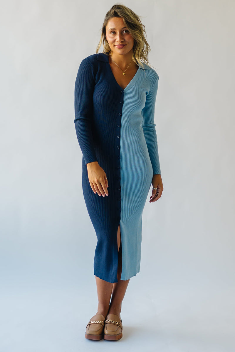 Navy and light blue dress best sale