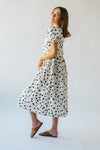 The Brandt Polka Dot Dress in Cream + Navy