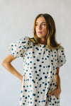 The Brandt Polka Dot Dress in Cream + Navy