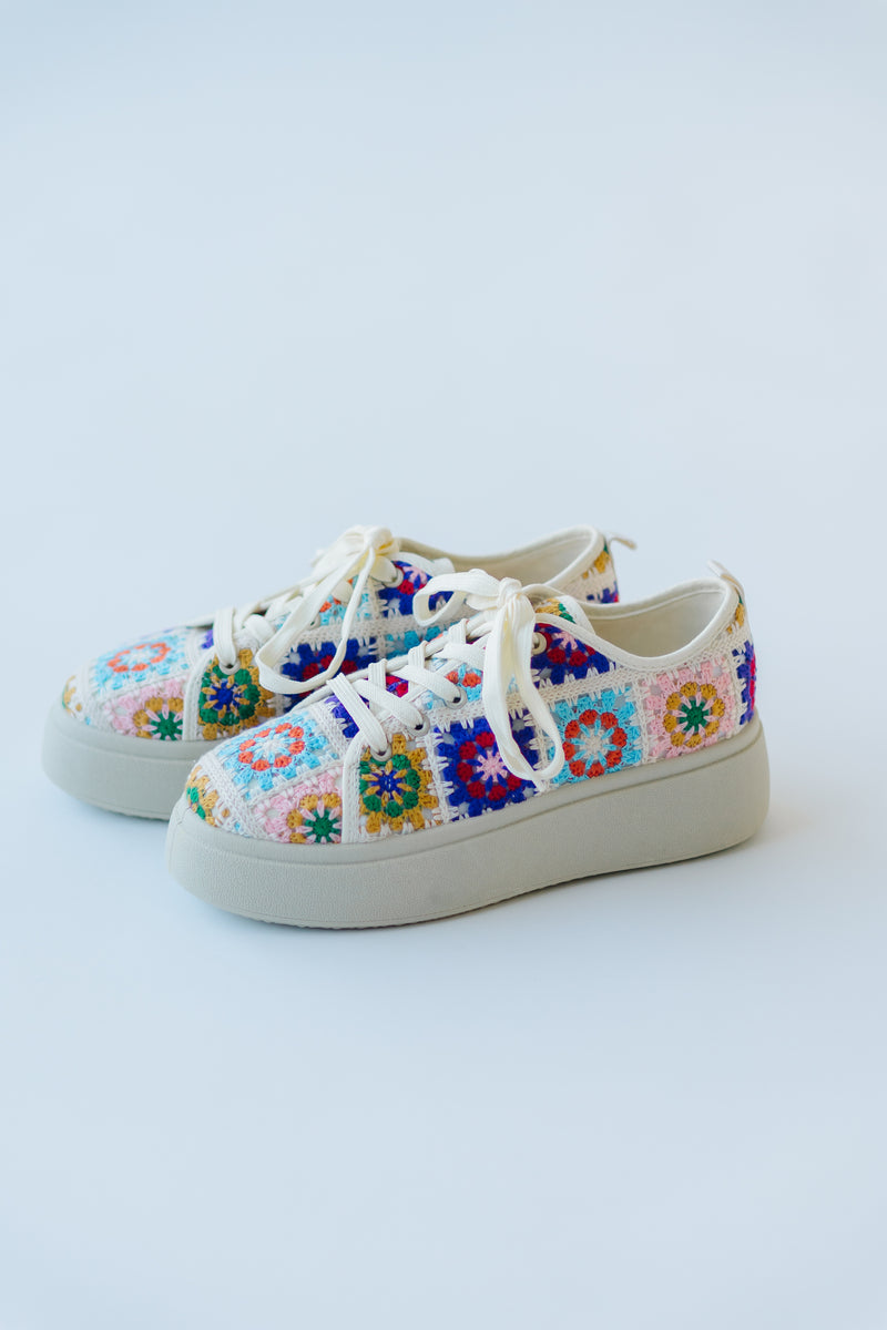 Chinese Laundry: Rambling Crochet Sneaker in Pink Multi