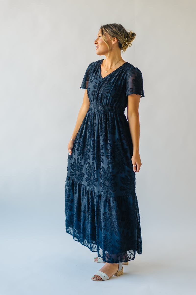 Piper & Scoot: The Theater Detail Maxi Dress in Navy