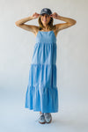 The Aspen Tiered Tank Dress in Light Blue