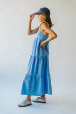 The Aspen Tiered Tank Dress in Light Blue