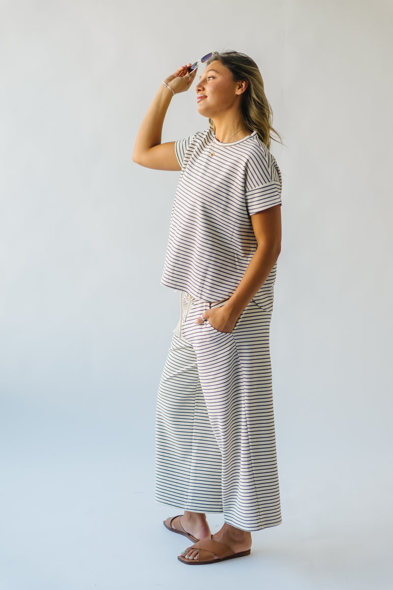 The Weller Striped Set in Ivory + Charcoal