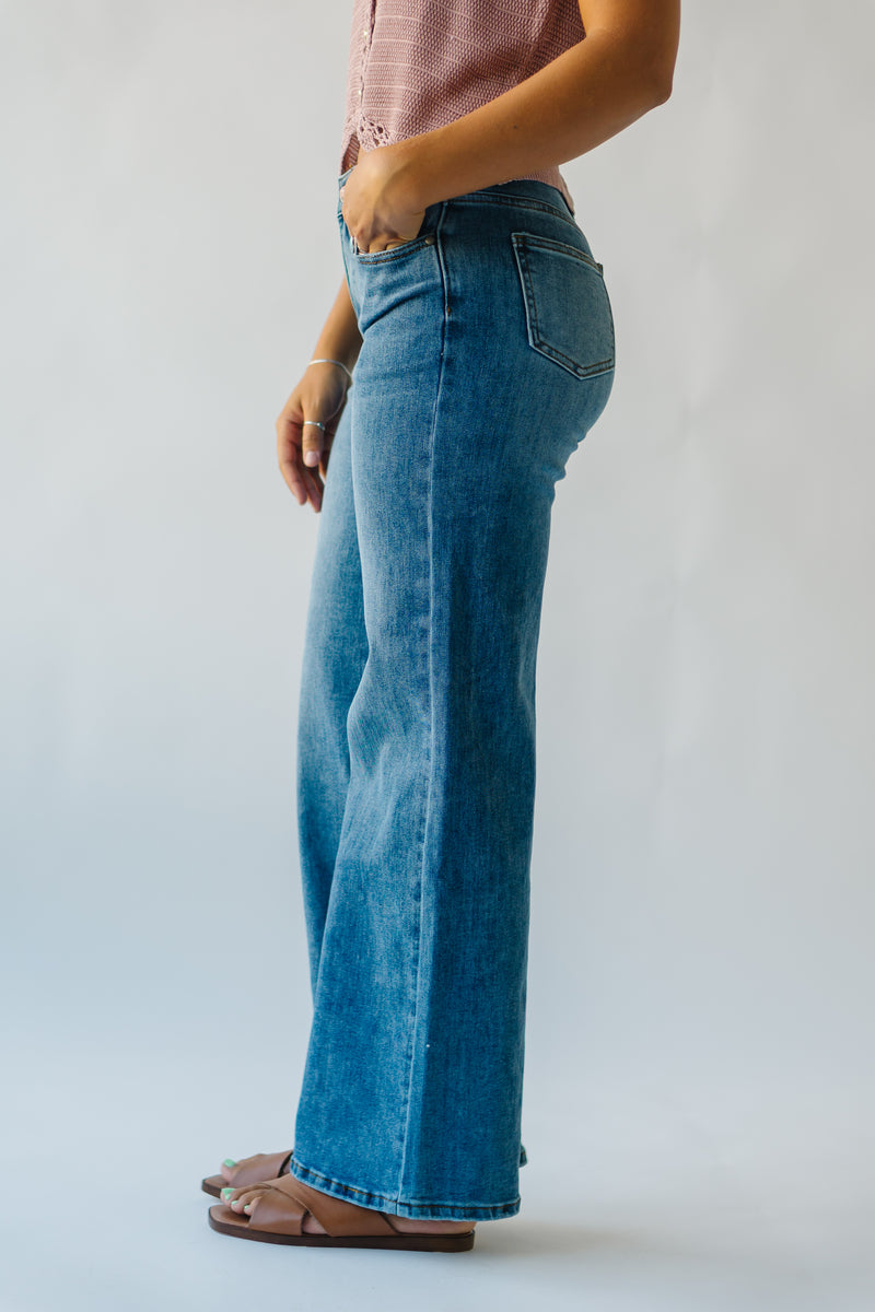 The Hoppins Wide Leg Jean in Medium Indigo