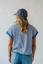 The Pollack Striped Tee in Royal Blue