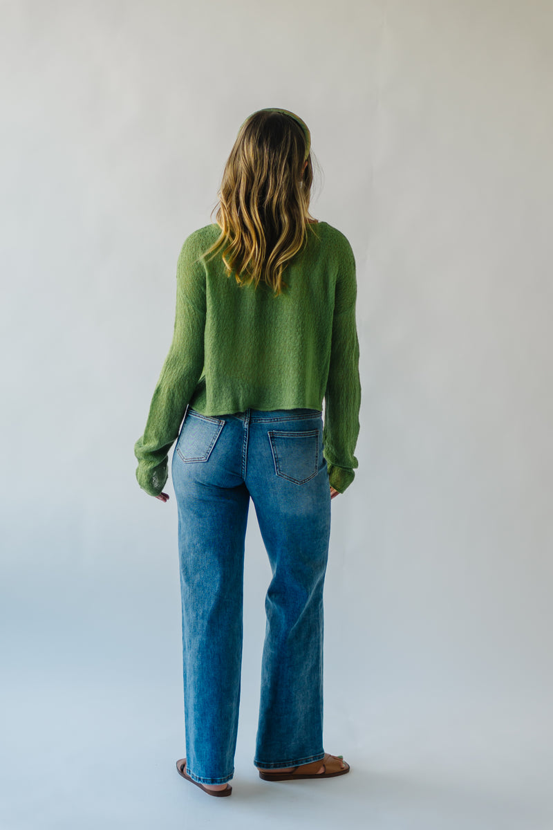 The Lapira Textured Sweater in Lime Green