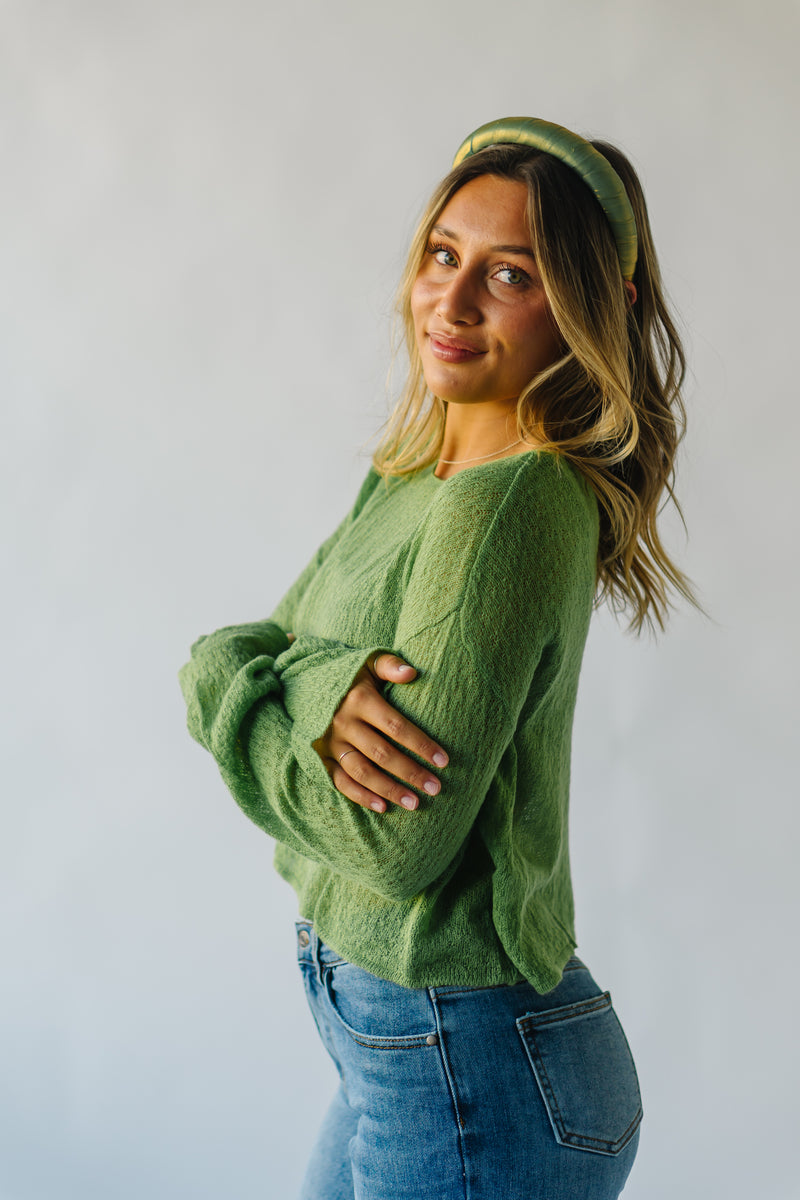 The Lapira Textured Sweater in Lime Green