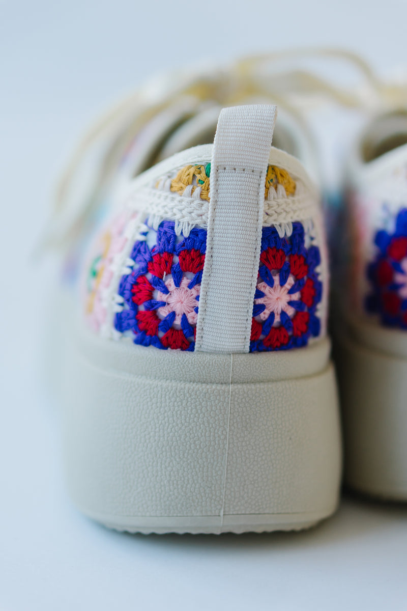 Chinese Laundry: Rambling Crochet Sneaker in Pink Multi