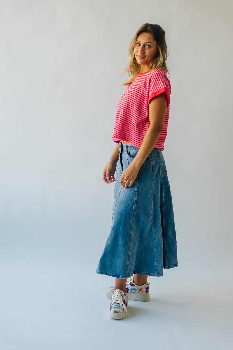 The Pollack Striped Tee in Pink